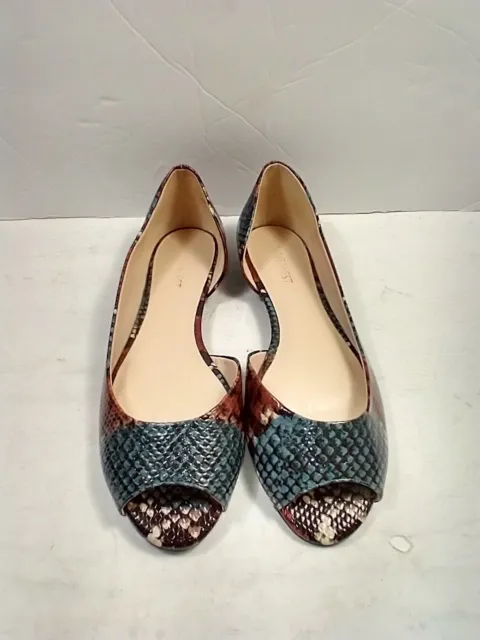 Nine West Bachloret D'Orsay Peep Toe Flats Shoes Women's sz 7.5M 2