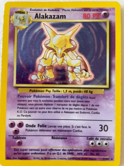CARTE POKÉMON HOLO Alakazam 1/102 Set de Base Édition 1 Français Wizards EUR 69,00 - FR