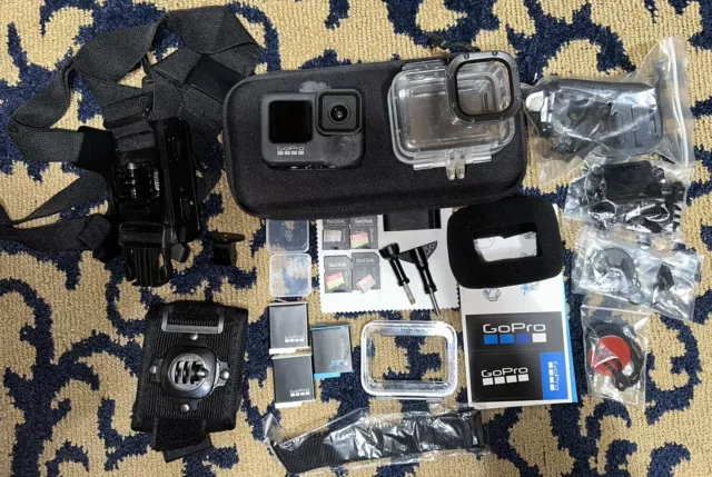 GoPro Hero9 Black + 4 MicroSD Cards + 2 ENDURO batteries + MAX LENS MOD** & MORE