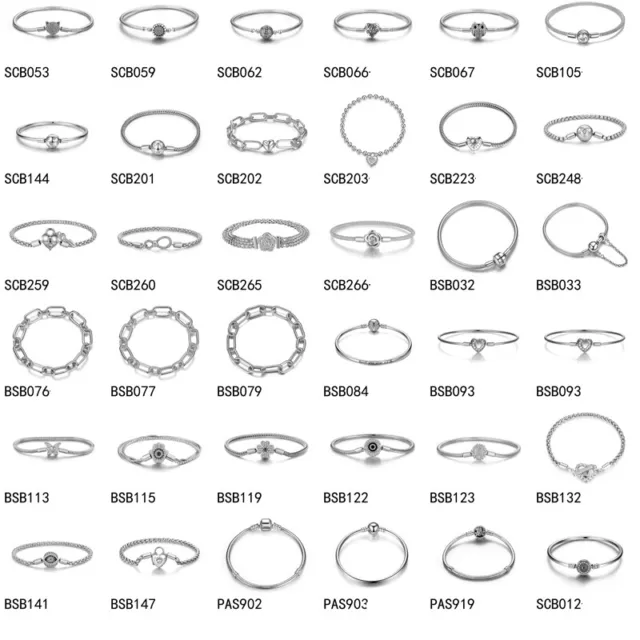 Bamoer Fashion 925 Sterling Silver Basic Bracelet DIY Charms Beads Jewelry Women