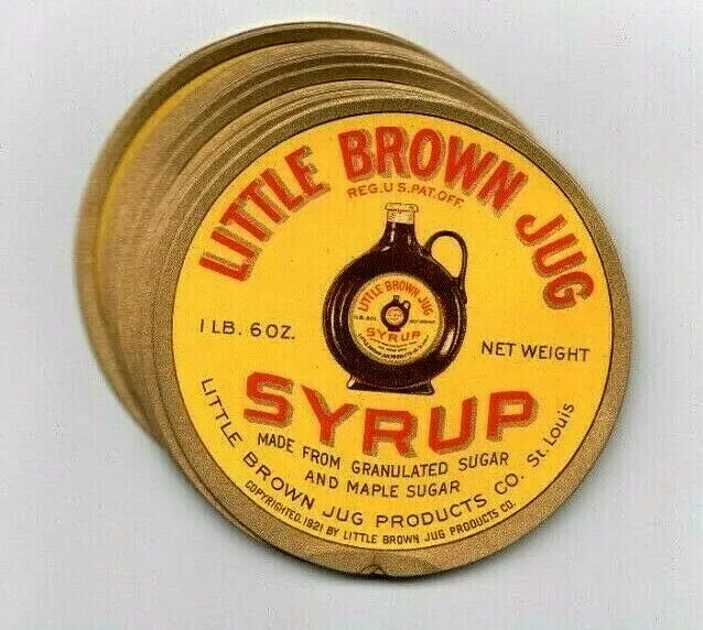 100 Vintage Old Little Brown Jug Syrup Labels, 1921, St. Louis, Unused