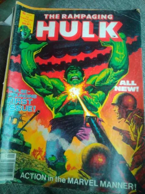 4 Comics of The Rampaging Hulk Series From The 1970s (the premiere included)