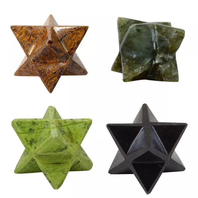 Natural Merkaba Star Gemstone Crystal Healing Reiki Sacred Geometry Chakra Stone