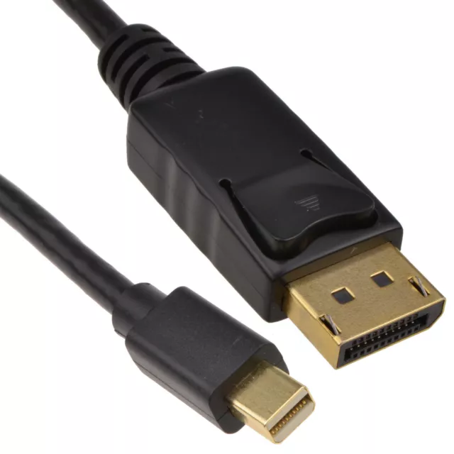 Mini-DisplayPort Male Plug to Display Port Plug Monitor Cable Black 1m