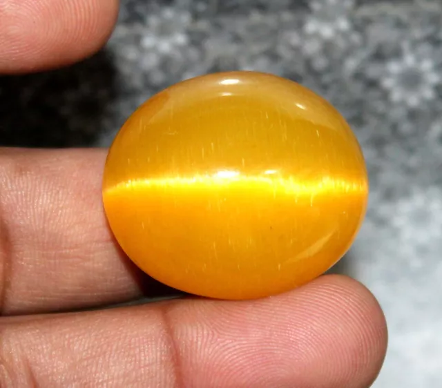 100Ct Natural Chrysoberyl Yellow Cats Eye Oval Cabochon Loose Gemstone CERTIFIED