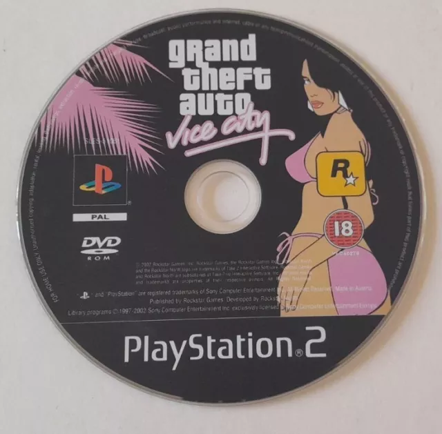 Gta Grand Theft Auto Vice City Ps2 Playstation Game Crime Shooter Disc Only