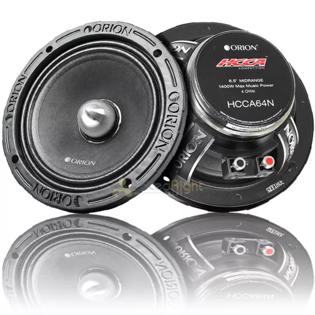 Orion 6.5" Midrange Loudspeaker 1400 Watts Max 4 Ohm Competition HCCA64N Pair