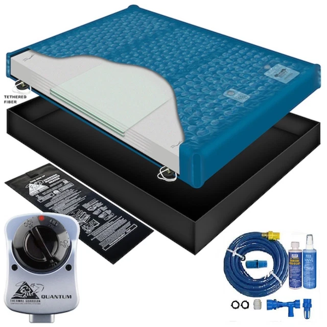 98% Waveless Waterbed Mattress Liner Heater Hose Fill Drain Conditioner Kit