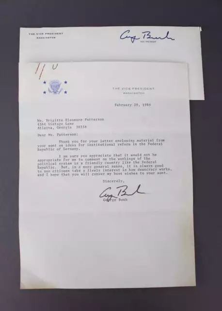 George H. W. Bush amerikanischer Präsident (1989 - 1993) Brief 1984
