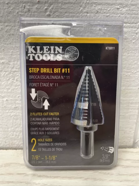 Klein Tools KTSB11 Double Fluted Step Drill Bit #11 NEW + Free Shipping