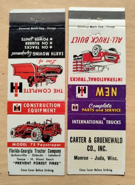 Matchbook Cover Lot International Harvester Tractor Florida Georgia Company FL