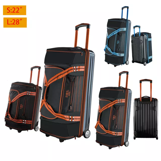 2 PCS Luggage Set Softside Expandable Lightweight 22" 28" Wheel Travel Suitcase