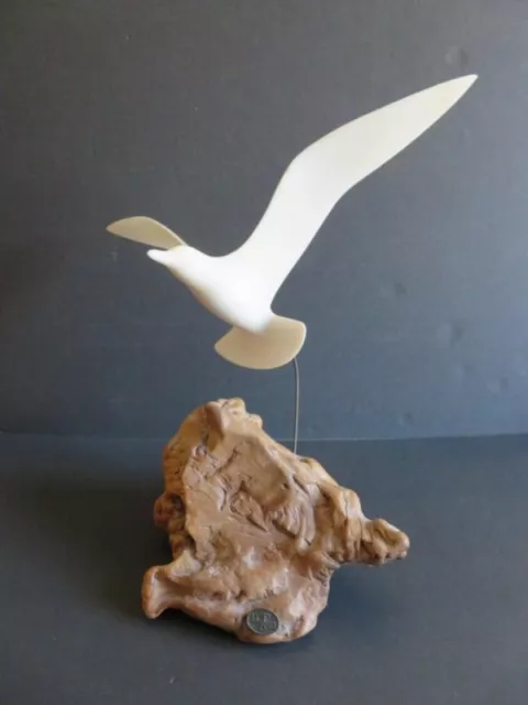 Vintage John Perry Large Seagull Bird And Driftwood Sculpture….1970’s…..Preowned