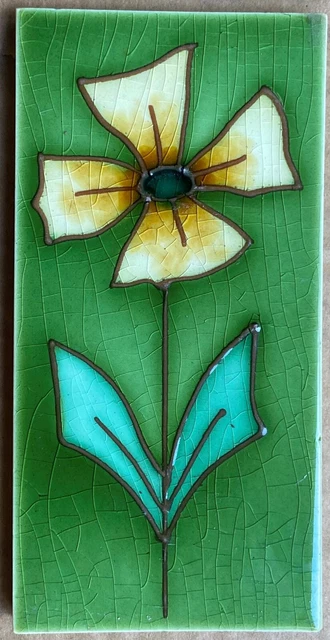 England - Antique Art Nouveau Majolica Border Tile C1900