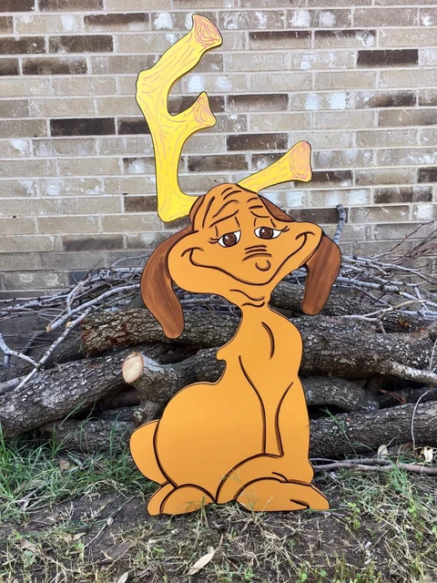 MAX The Reindeer CHRISTMAS Yard Art Decoration Grinch Inspired Yellow Antlers R
