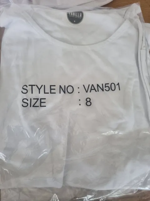 Vanilla Dye Sublimation White T-Shirts Mens and Womens Various sizes (26 Total)