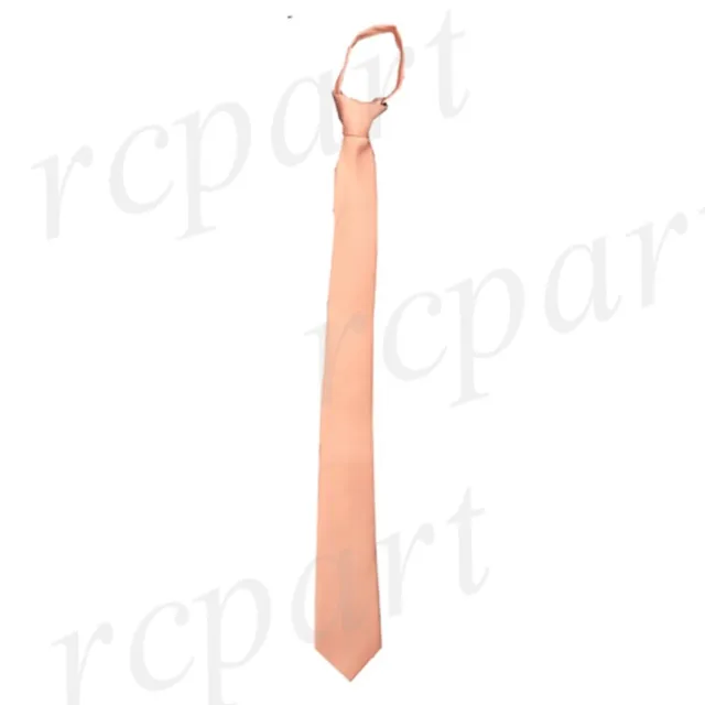 New formal men's pre-tied ready knot necktie poly wedding Peach prom slim