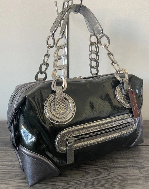 Sac à Main Dolce & Gabbana En Cuir Exotique Serpent D’eau Violet – Vintage En Très Bon état