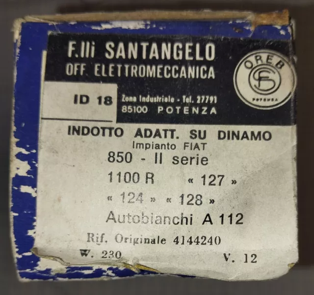 Indotto Dinamo Fiat 124-127-128-850