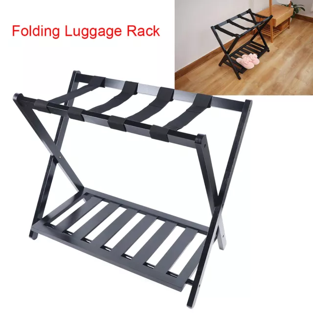Commercial Luggage Rack Stand Foldable Shelf Travel Suitcase Shoe Storage Holder