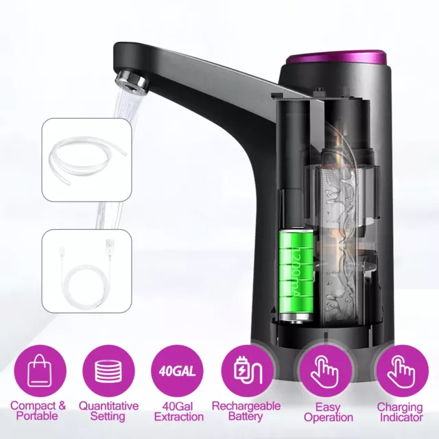 Electric Water Bottle Switch Pump Automatic Universal Jug Dispenser 40Gal Drink