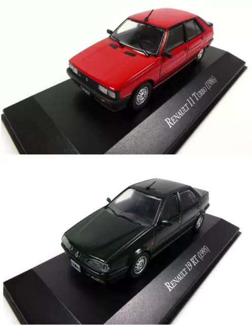 Lot de 2 Renault R11+R19 Chamade 1/43 Voiture Miniature Diecast Model Car LAQV3