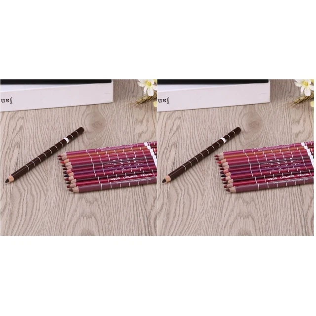 Juego de 12 PIEZAS de maquillaje de labios delineador de labios impermeable fácil de aplicar lápices delineador de labios dama
