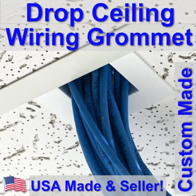 Drop Tile Ceiling Wiring/Pipe/Conduit Grommet Custom 3D Printed Free Ship!