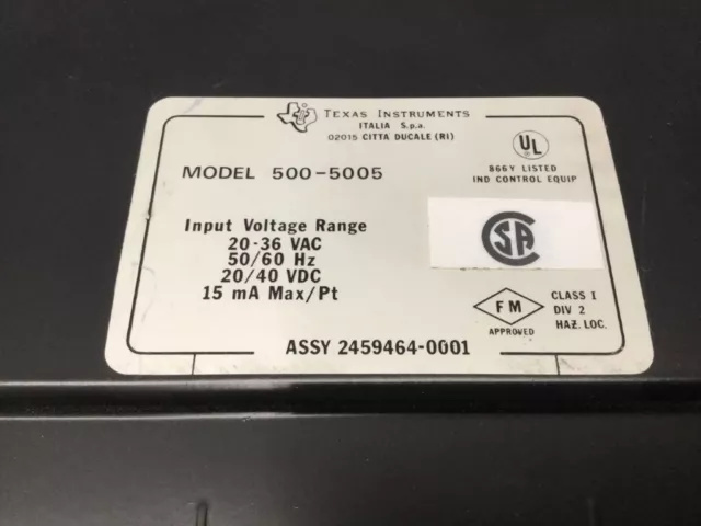 5005005         - TEXAS INTRUMENTS -          500-5005 /      Input module  USED 3