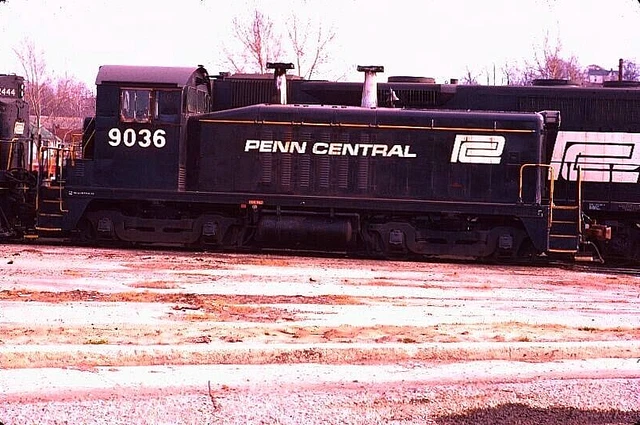Original Kodachrome Slide Penn Central Sw-7 #9036 February 1971