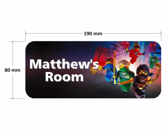 Lego Ninjago Placa de Puerta - Letrero Personalizado Dormitorio Niños Niñas Regalo