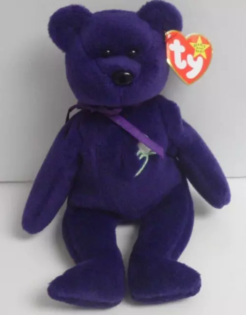 EXTREMELY RARE INDONESIA TY PRINCESS the BEAR BEANIE BABY - PVC - MINT/MINT TAG