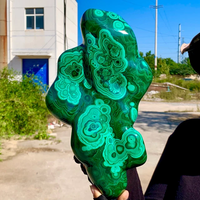 9.09LB Natural Malachite transparent cluster coarsemineral sample