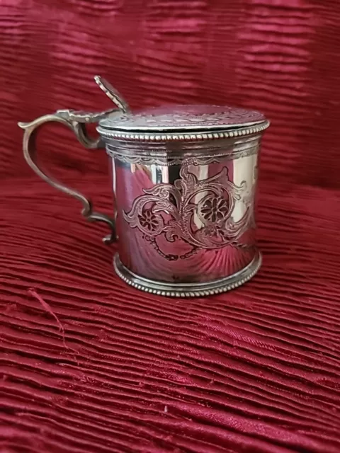 Mappin & Webb  Silver Plate Mustard Pot With Clear  Liner