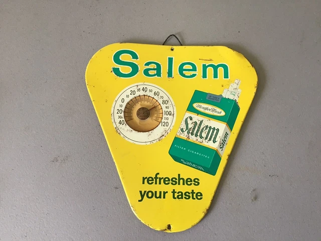 Vintage Salem Menthol Cigarette Advertisement Metal Wall Thermometer