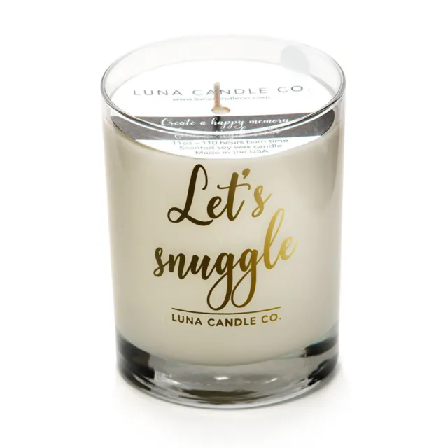Lavender Scented "Let's Snuggle" Aromatherapy Relaxation Natural Soy Wax Candle