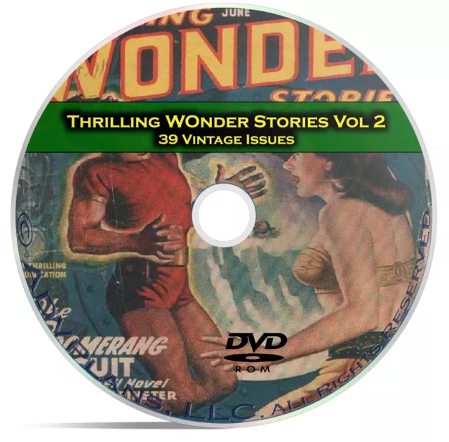 Thrilling Wonder Stories, Vol 2, 39 Classic Pulp Magazine, Fiction DVD CD C60
