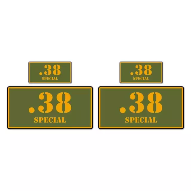 .38 Special Ammo Box Set, Vinyl Decal Sticker, 2@ 1"x2" & 2@ 2"x4", #8398