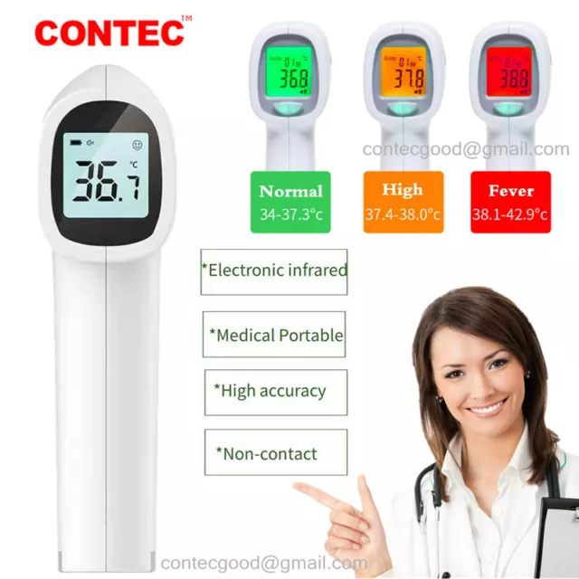 Medical Non-Contact Infrared Thermometer Gun LCD Digital Forehead Fever Adult