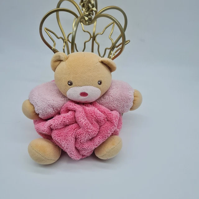 22 - Doudou Peluche Boule Patapouf Plume Ours Beige Rose  Kaloo
