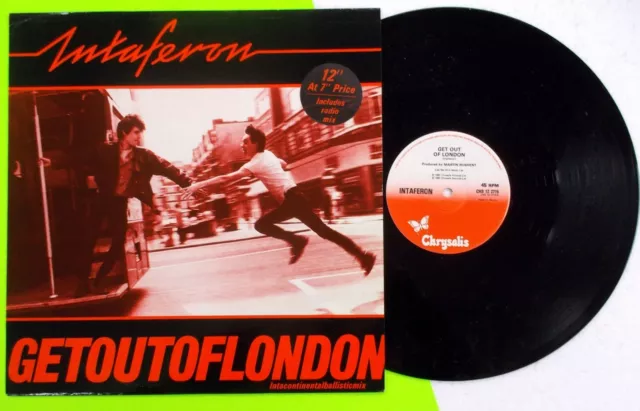 INTAFERON Getoutoflondon 1983 UK 12" Single ORIGINAL Hype Sticker MINT SW58a