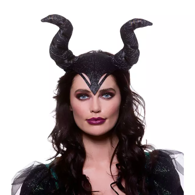 Gothic Horns Ladies Magnificent Fancy Dress Accessory Black Deluxe Horns Hallowe