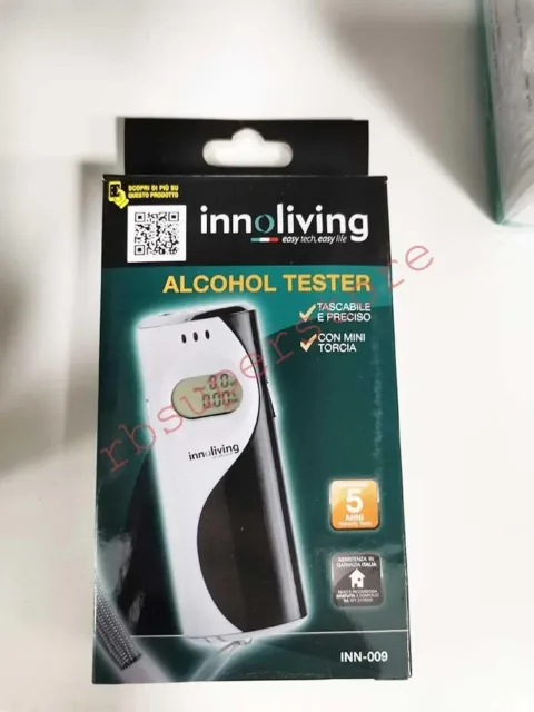 Alcool Tester Innoliving Tascabile Preciso  Con Mini Torcia Alcol Guida Sicura