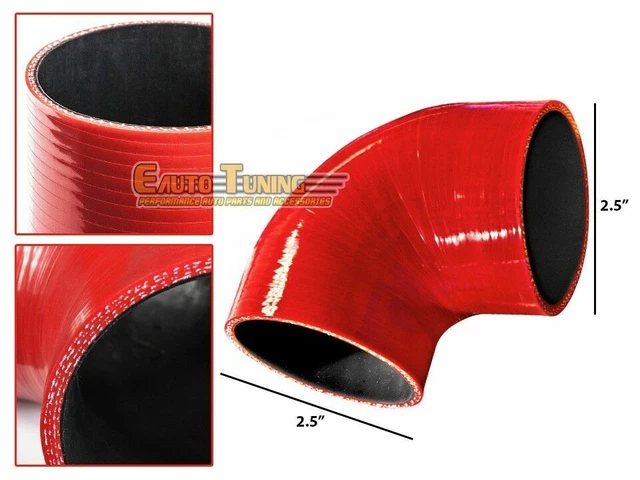 GPI Racing Universal 2.5” Aluminum Turbo Intercooler Piping Kit – 64mm With Red Couplers