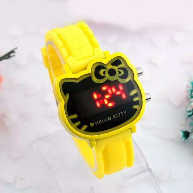 Bellissimo Orologio Hello Kitty Led Sport Bambini Orologi Ragazze Quadrante Cartoni animati Led Digitale