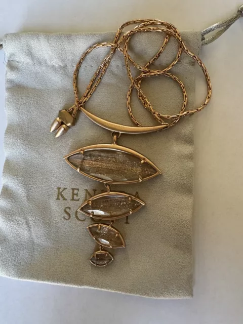 kendra scott gold necklace long pendant Layered