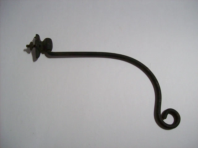 old vintage Cast Iron Hook Plant or Sign Hanger, Rustic Old 6