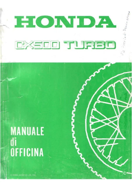 Honda CX 500 TURBO 1978 manuale officina formato PDF