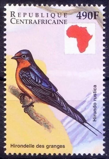 Barn swallow, Birds, Central Africa 1999 MNH [Gxq]