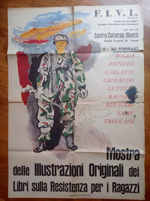 Manifesto Mostra dei libri Resistenza Ivrea Milanostampa Farigliano partigiani